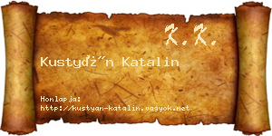 Kustyán Katalin névjegykártya